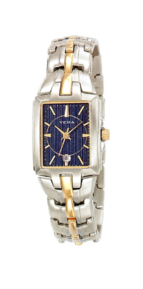 YEMA PARIS スクエア型 手巻き時計 YEMA Paris by Seiko YM 822 Women's 2-tone Quartz Casual Watch 5ATM