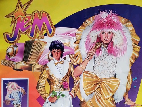 Jem & The Holograms Dolls "World of Glitter n Gold" Poster 1986 Hasbro 14X20 in - Picture 3 of 12