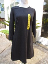 Woman's Nicole Miller 3/4 Sleeve Black/Gray Printed Short Stretch Dress Size S