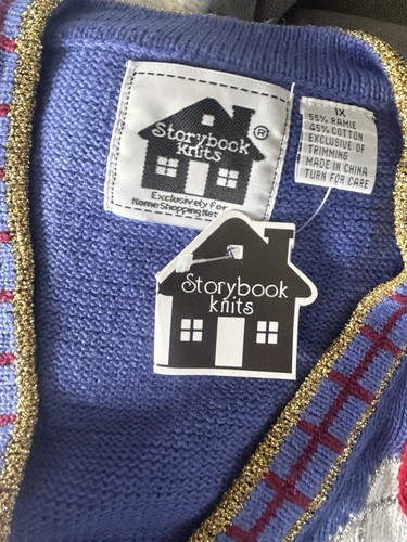 New Storybook Knits Women's Vintage Angel Holiday Christmas Cardigan Sweater 1x - Picture 9 of 9