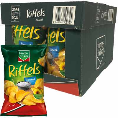 Funny-Frisch Riffels Naturell Kartoffelchips VPE 10x150g Packung