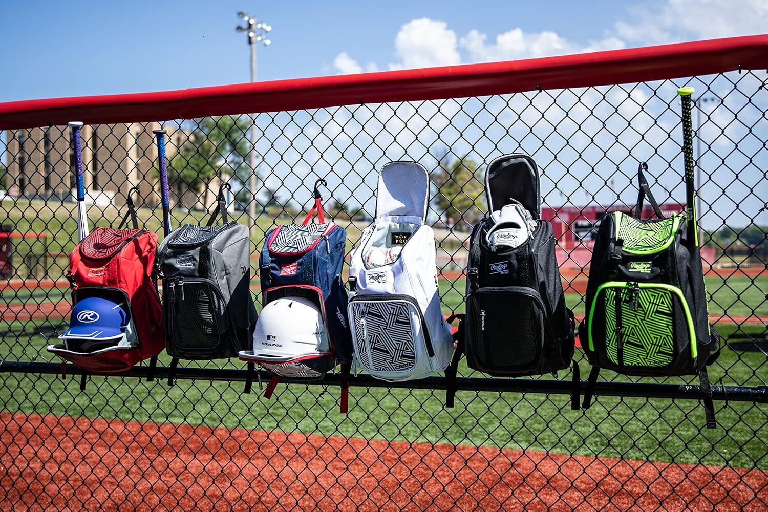 Youth Baseball Softball Backpack Blue Red CHAOS Bag Holds Gear Helmet 2 Bats