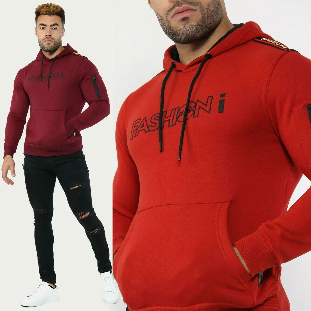 slim fit zipper hoodie