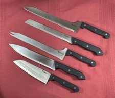 Ronco Six Star+ Lot of 5 Knives 10, 1, 6, 4, 5 Stainless Steel Knife Kitchenware
