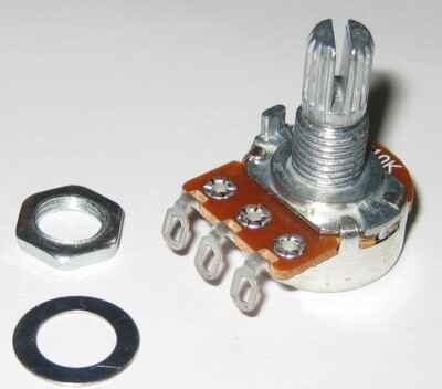 Linear ( B ) Taper 10k Ohm Potentiometer - 6mm (1/4'') Shaft - 1/8 Watt 10000 Ohm
