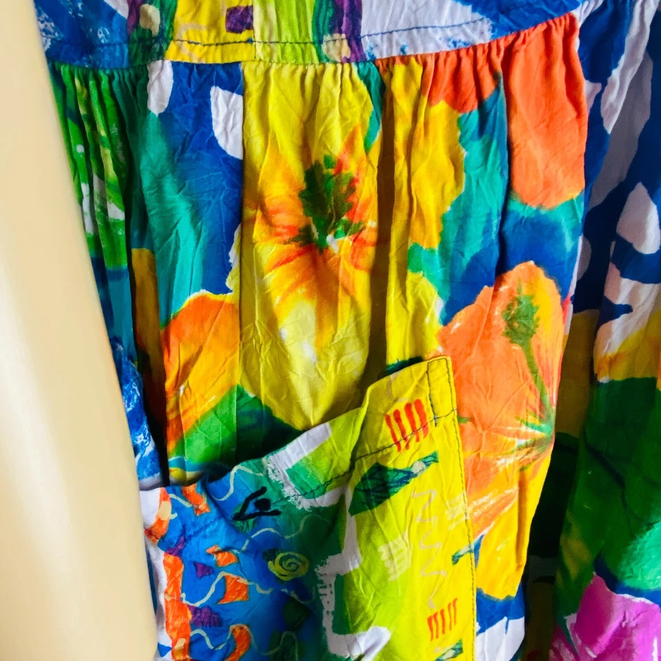 Jams World Hattie Dress Women's Size XL Delightful Colorful Floral Patchwork - Image 4 of 4