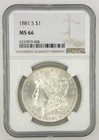1881-S Morgan Silver $ NGC MS 66 with Display Box (no key)