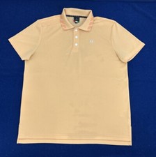 Sergio Tacchini Shirt Men's XL Orange Short Sleeve Snap Button Polo Tennis Golf