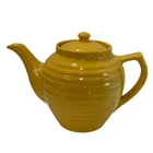 Vintage Bauer Pottery Ringware 6 Cup Tea Pot Yellow Made in USA Beehive 6.5” HTF