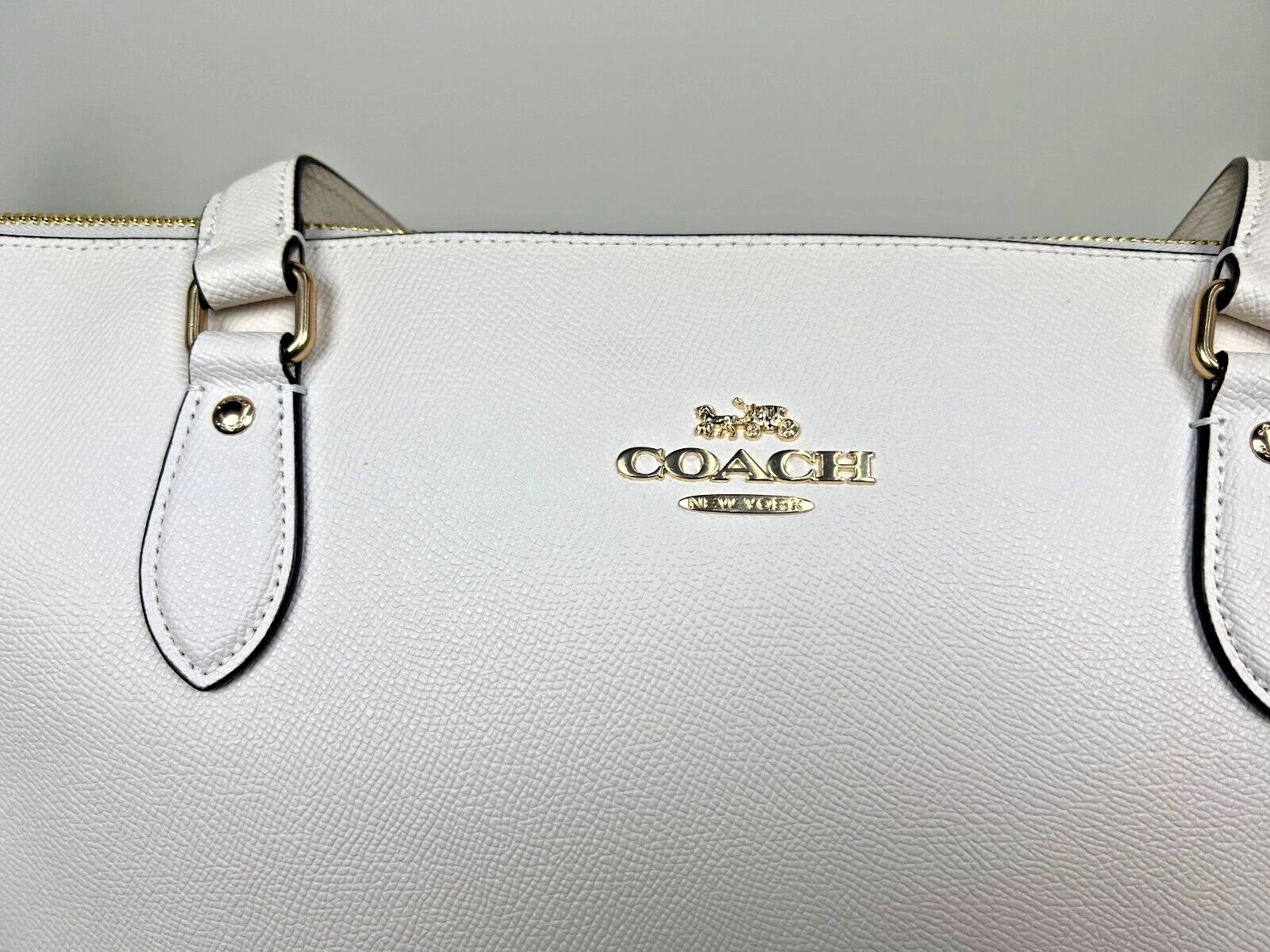 Coach Borsa donna Gallery in pelle con zip Gesso CH285