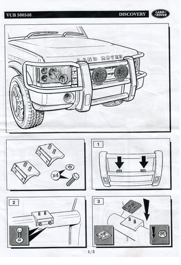 Genuine Land Rover Discovery 2 Lamp Mounting Kit for Nudge Bar