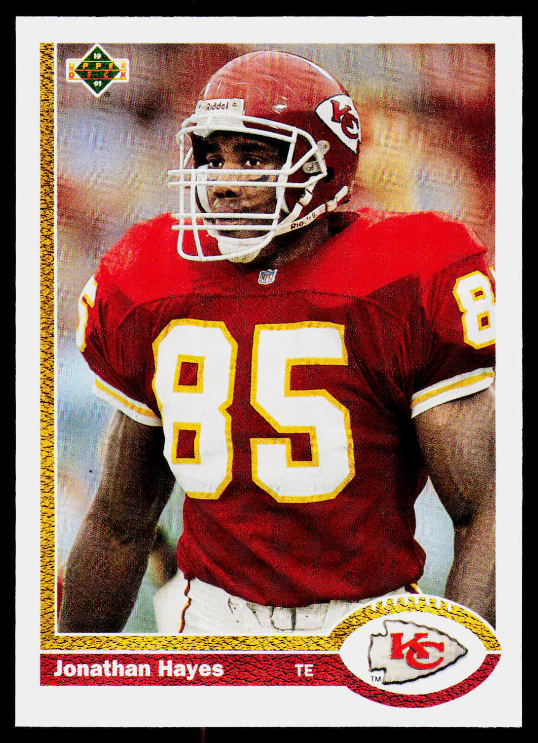 Jonathan Hayes, 1991 Upper Deck, #598, Kansas City Chiefs,