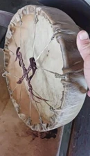 **AWESOME  VINTAGE NATIVE AMERICAN  RAWHIDE HAND DRUM  PRAYER CEREMONY SALE!!""