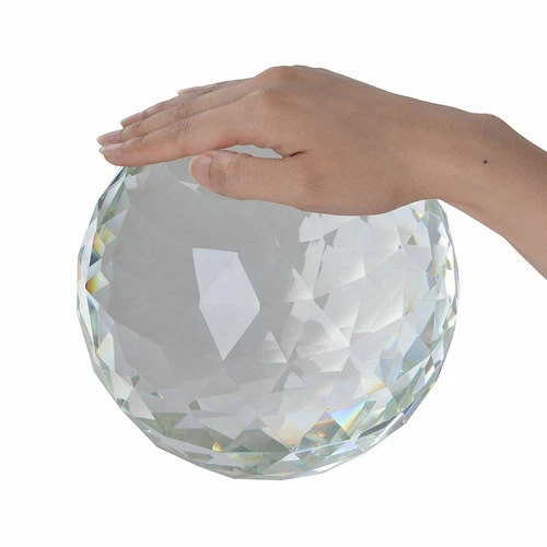 Clear Cut Crystal Sphere 50-200MM Faceted Gazing Ball Prisms Suncatcher Home - Picture 2 of 6