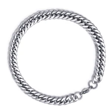 6”-11” Stainless Steel Cuban Double Chain Bracelet Men Women 3-9mm Lobster N72