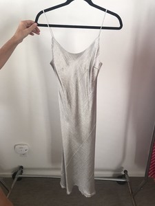 zara silver slip dress