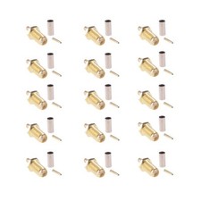 15sets SMA Female Bulkhead Crimp Connector Gold-Plated Straight for RG316 RG1...