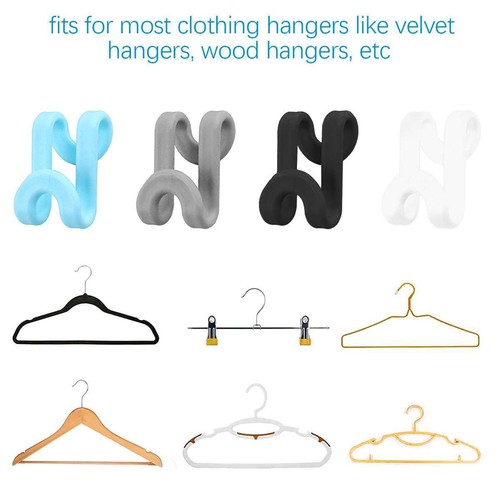 Ganchos conectores para colgar ropa 60 piezas organizador clip para ahorrar espacio - Imagen 6 de 16