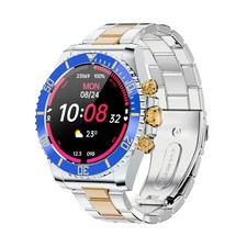 Smartwatch Bluetooth Call Message Men Stainless Steel Wristwatch fro Android iOS