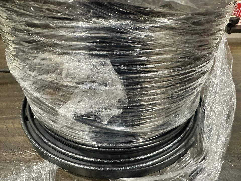 Cable coaxial de comunicaciones BELDEN RG6 18 AWG 3 GHZ 010 75 OHM NEGRO 1000 ft CATV Foto 2 de 4