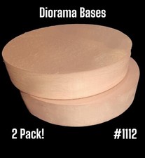 XPS Foam Large 10" ROUND  2" Thick 2 Pack. Diorama Bases Gaming RR Layouts 8812