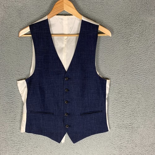 Suitsupply 3 Piece Suit US 36R Wool Silk Linen Blue Vitale Barberis Lazio FL - Picture 12 of 24