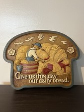 Vintage Burwood “Give Us This Day Our Daily Bread” Plaque In EUC Made In USA