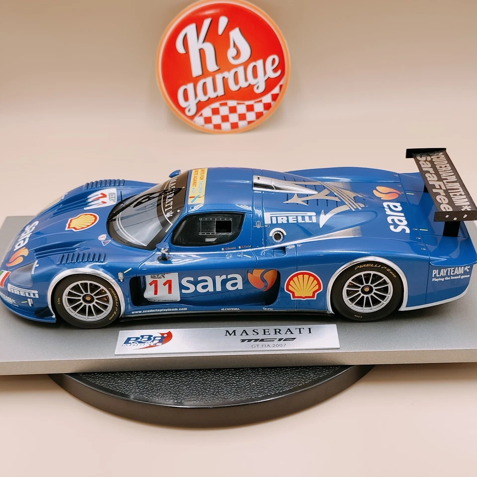 BBR 1/18 Maserati MC12 GT FIA 2007 #11 sara blue resin model 250 pcs. P1807 - Image 2 of 4