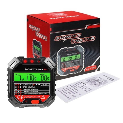 Socket Tester Red Light Test Result Indicator Outlet Tester Receptacle Detector - Picture 2 of 8