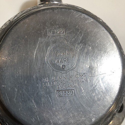 Vintage SONA WARE Aluminum Etched England Made Built In Strainer & Sugar Tin Set - Picture 11 of 12
