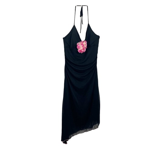 Ruby Rox Petite Robe Noire Stretch Taille S Avec Accents Fleuris Et Doublure Transparente