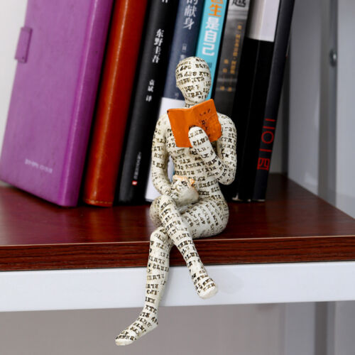 Resin Reading Women Pulp Statue Abstract Thinker Sculpture Bookcase Ornament (B) - Photo 1 sur 9