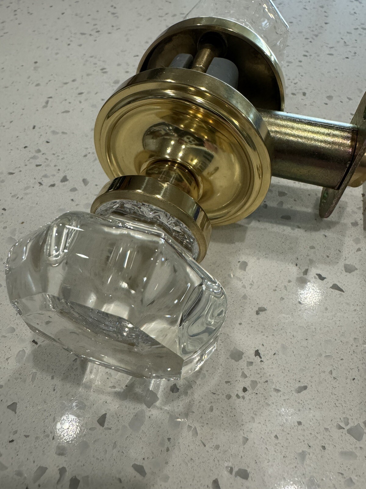 Nostalgic Classic Rosette Waldorf Door Knob Passage Polished Brass 704820