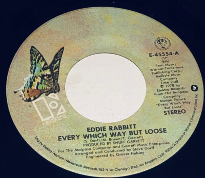Eddie Rabbitt Every Which Way But Loose  Under The Double Eagle 45 Rpm 231Z17