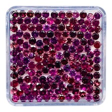 200 Pcs Natural Rhodolite Garnet 2.7mm Round Cut Loose Untreated Gemstones Lot