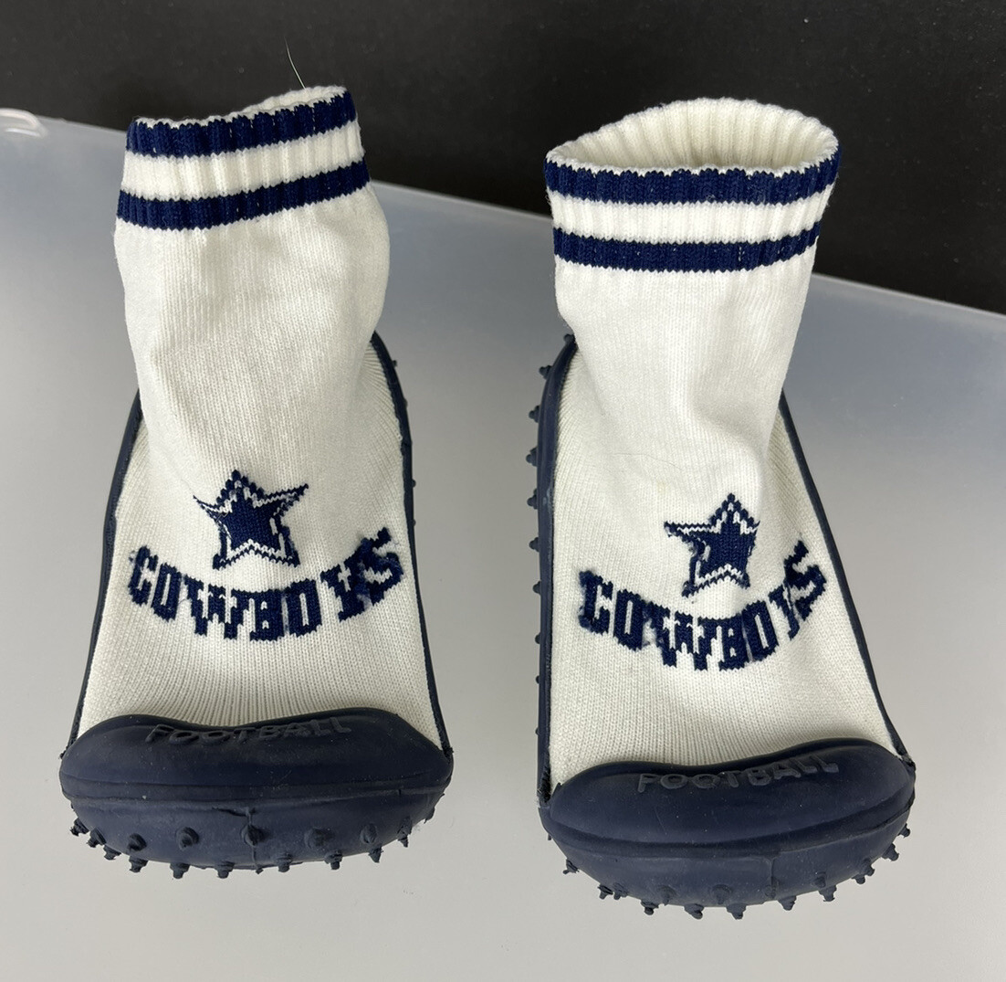 DALLAS COWBOYS Infant Non-Slip Walking Shoe Socks Fits Age 24 Mos Logo Star