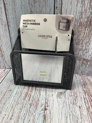 Locker Mesh Cup with Mirror Flat Bottom Gray - U Brands