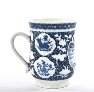 19C Chinese Blue & White Kangxi Style Export Porcelain Cup Mug Stein Tankard