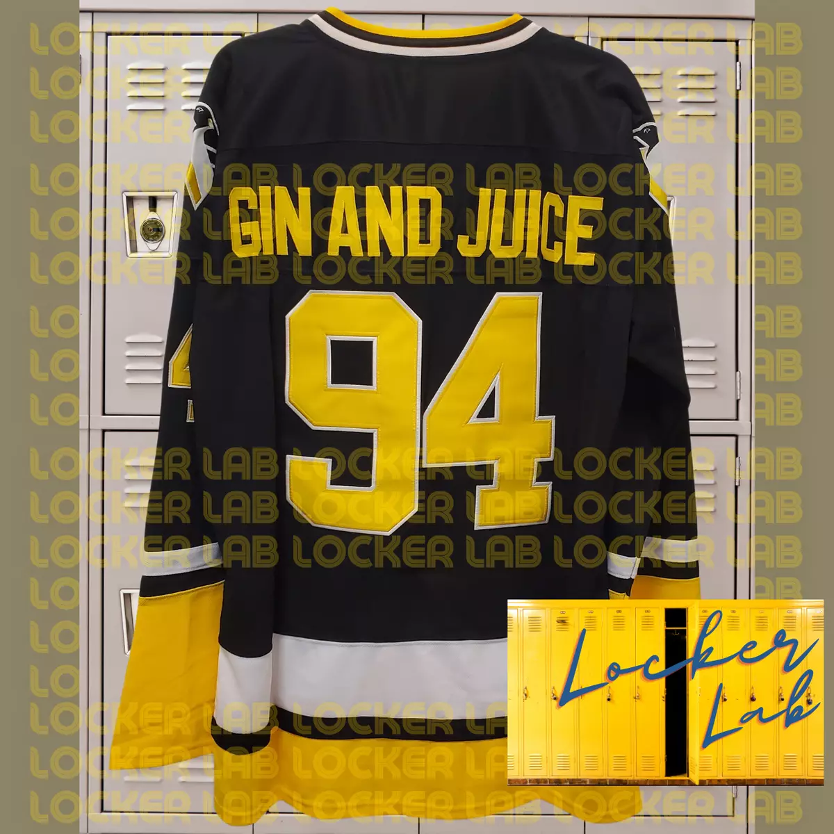 94 GIN AND JUICE Pittsburgh Penguins 1994 CCM Vintage Throwback Hockey  Jersey black Mens Snoop Dogg game Vintage jerseys