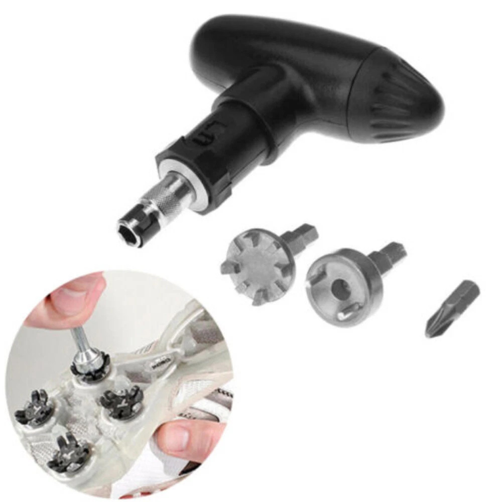 Golf Deluxe Spike Wrench Remover Tool Golf Shoe Cleats Ratchet Key Handle US