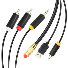 USB Digital Fiber Optical Analog Audio Cable AUX SPDIF Digital Coaxial to 3.5...