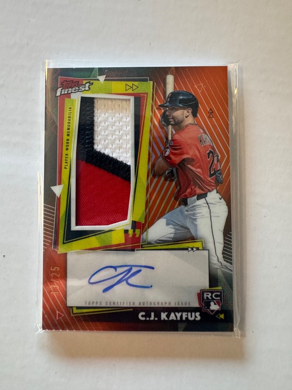 2026 Topps Finest LOT ! CJ Kayfus Rookie Autograph patch RPA-CK Orange /25