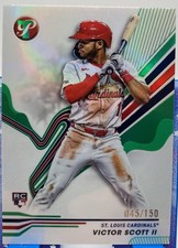 Victor Scott II 2024 Topps Pristine Green Refractor 045/150 Rookie Card #93. rookie card picture