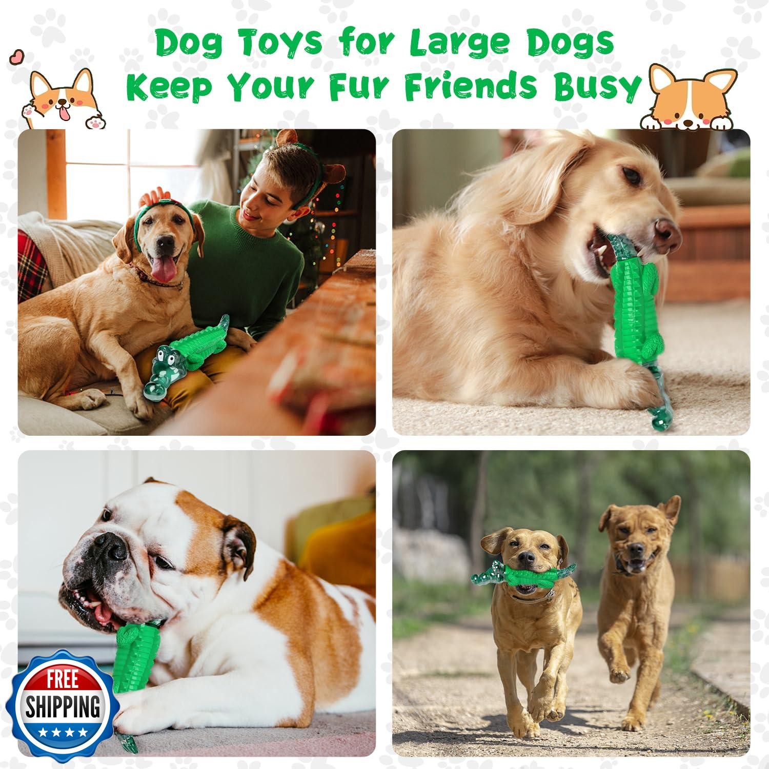 Fuufome Dog Chew Toys for Aggressive Chewers -Tough Dog Toy to Reduce Pet Anx