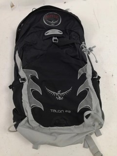 Osprey Talon 22 Hiking Backpack Black Grey Daypack AirScape Hip Belt