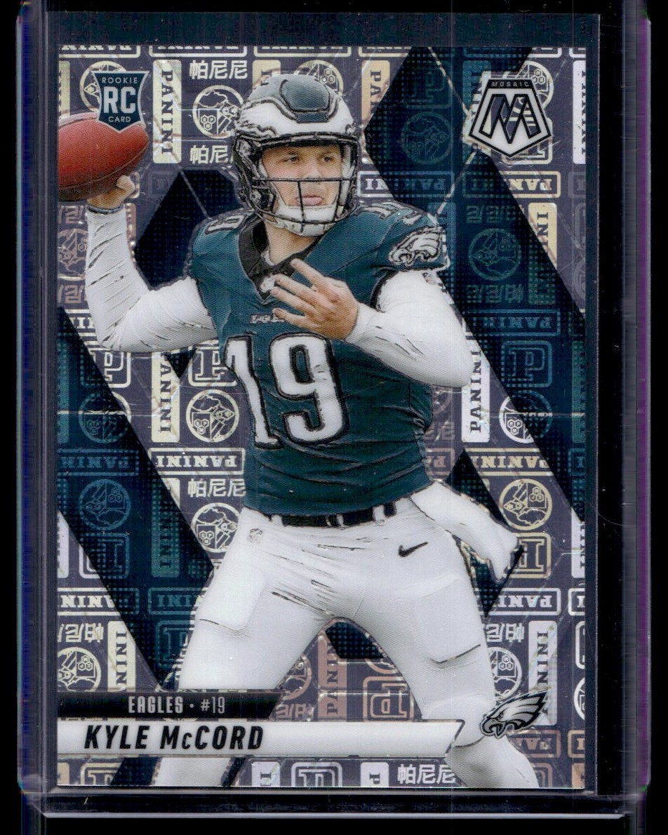 2025 Panini Mosaic Silver Knight Kyle McCord RC 005/149 Philadelphia Eagles #352