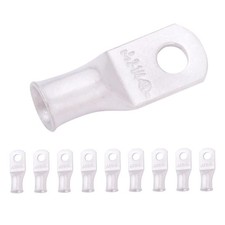 10pcs 2 AWG-1/4" Stud Tinned Copper Wire Lugs, Heavy Duty Battery Cable Ends,...