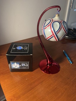Kurt Adler Joy to the World 2001 Collectibles  Ornament USA Flag For Cancer