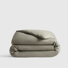 Quince Classic Organic Percale Duvet Cover in Dried Sage Full/Queen 89.90 MSRP