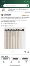 Pinch Pleated Blackout Curtains 96 Inches Long, Linen Blend, 100 Blackout Drape